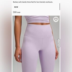 Lulu Lemon. Lilac. Size 4